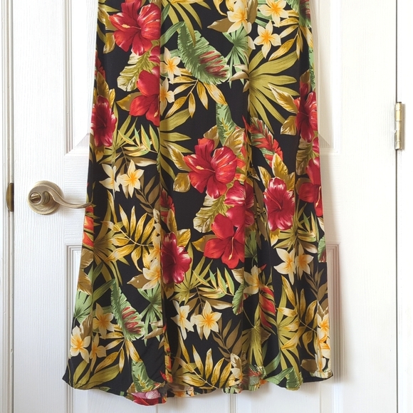 White Stag Y2K Vintage Tropical Floral Sleeveless Button Front Midi Shift Dress - Picture 12 of 12